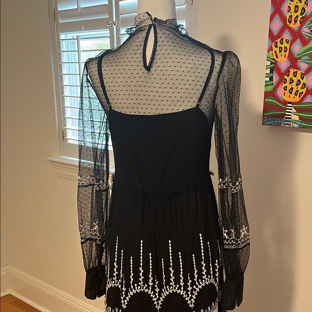 Zara Black Maxi Gown with Long Bishop Sleeves and Mock Neck - Picture 4 of 4